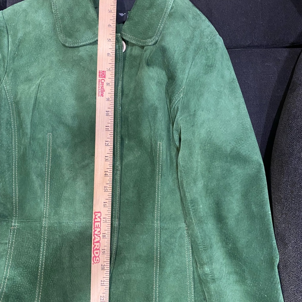 Bernardo Green Suede Button-Front Blazer - Picture 10 of 10